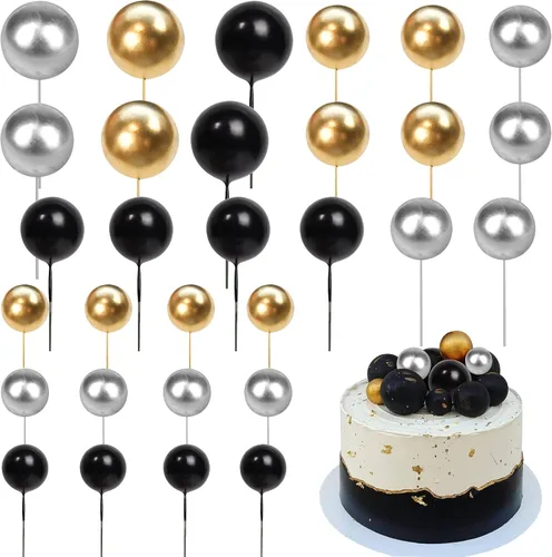 Vista 16 de Rsstarxi 30 piezas de mini globos y bolas de espuma para tartas – Insertos de pastel de bricolaje para bodas, aniversarios y decoraciones de fiesta