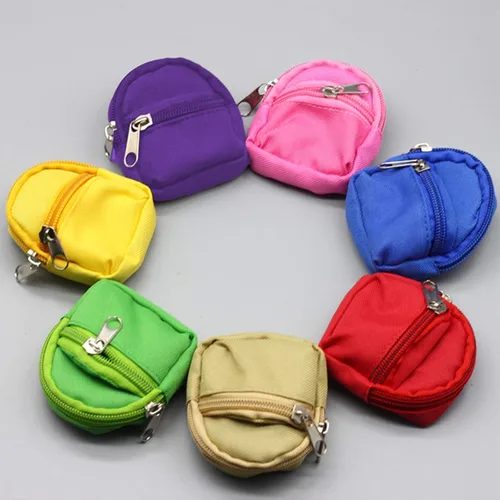 Vista 5 de SOTOGO 10 piezas de mochilas para muñecas, mini muñecas con cremallera, accesorios para casa de muñecas, accesorios para muñecas para suministros