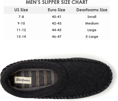 Vista 5 de Dearfoams Men's Thompson Cozy Memory Foam Indoor Outdoor Clog House Slipper