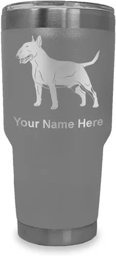Vista 19 de LaserGram Vaso aislado al vacío de 20 onzas, perro Bull Terrier, grabado personalizado incluido (negro) Engraved Gift for Dog Lovers, Vacuum