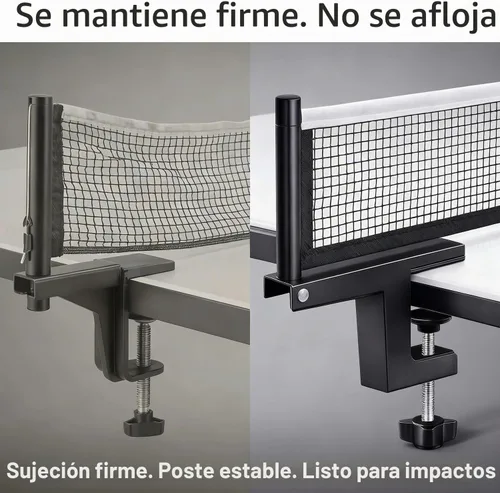 Vista 4 de Juego de postes de ping pong, red de ping pong con abrazadera, práctica de entrenamiento profesional, soporte de agarre portátil, accesorios
