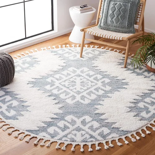 Vista 34 de SAFAVIEH - Alfombra de acento de la colección de borlas marroquíes Shag - 2'3" x 4', marfil y marrón, estilo bohemio, no suelta pelo y de fácil