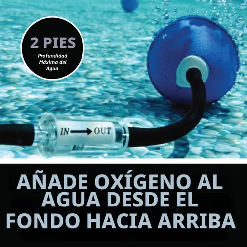 Vista 3 de Airmax PondAir - Kits de aireación. Whisper Quiet oxygenation system adds oxygen using outdoor aerator compressor pump, tubing & 2 submersible air