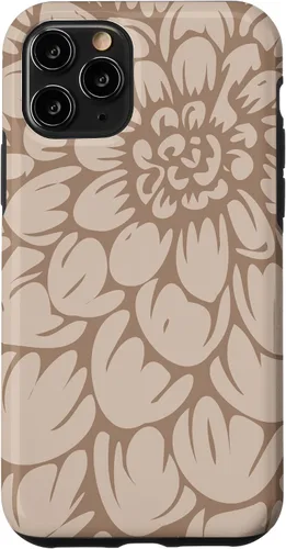 Vista 27 de iPhone 16 Cute Brown and Tan (Beige) Designer Flower Petals Case