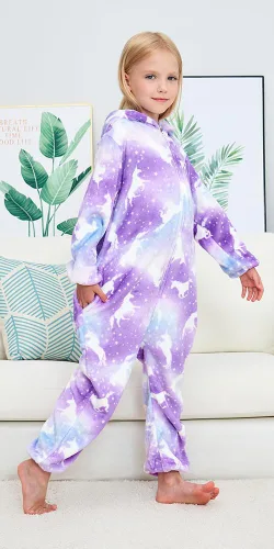 Vista 64 de Pijama de unicornio unisex para niños, enteritos para disfraz, Halloween