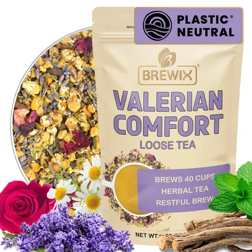 Vista 54 de BREWIX, Bedtime Blossom - Té suelto de hierbas (más de 50 tazas) sin cafeína y totalmente natural Mezcla relajante floral nocturna Rooibos