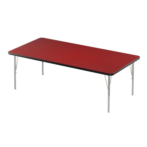 Vista 15 de Correll - Mesa rectangular de actividades para el aula de 30 x 60 pulgadas, altura ajustable (19-29 pulgadas), parte superior de granito gris, borde