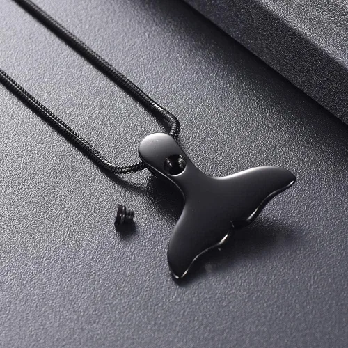 Vista 4 de Cremation Jewelry - Colgante de urna de cola de sirena, collar conmemorativo de recuerdo para cenizas humanas, soporte para medallón para mujeres