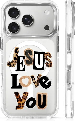 Vista 52 de Funda para iPhone 13/14 [compatible con Magsafe], funda magnética transparente de silicona a prueba de golpes con patrón de versículos de la Biblia