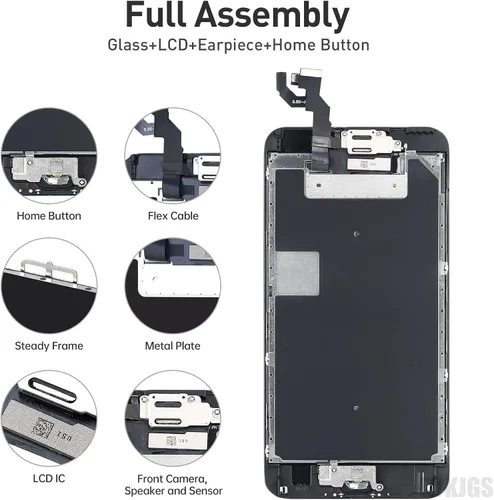 Vista 2 de para iPhone 6S Plus Reemplazo de pantalla de 5.5 pulgadas con botón de inicio, 6splus negro pantalla LCD digitalizador táctil 3D montaje completo