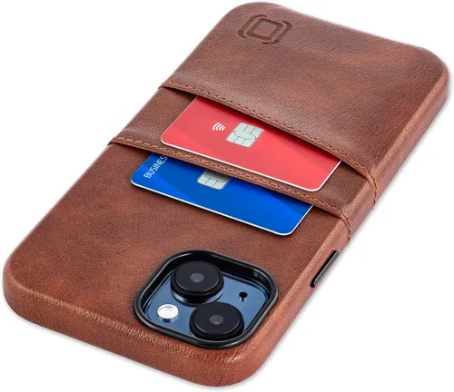 Vista 25 de Dockem Funda para tarjetas para iPhone 15 con placa de metal integrada para montaje magnético y 2 bolsillos para tarjetas: Cartera Luxe M2, piel