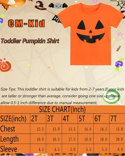 Vista 7 de CM-Kid Camisa de Halloween para niños pequeños, niñas, calabaza, fantasma, dinosaurio, camiseta de manga corta para niños, camisetas de algodón de 2