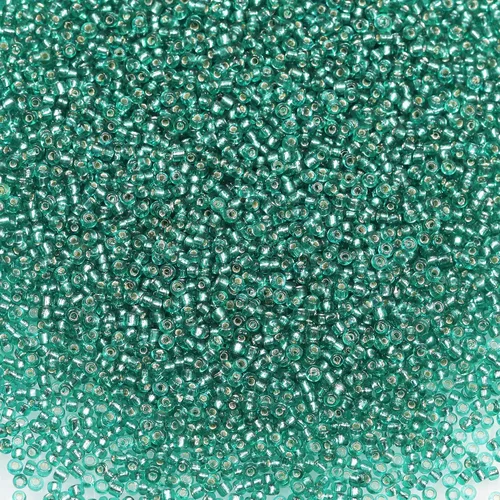 Vista 41 de Bala&Fillic Cuentas de cristal de tamaño 12/0, color verde militar, 0.079 pulgadas (0.079 in), cuentas de semillas con forro plateado transparente