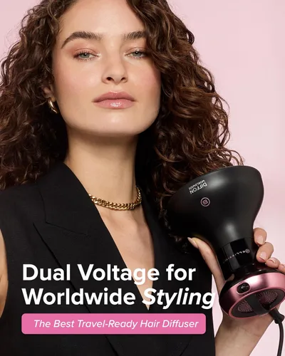 Vista 2 de Secador de Pelo Bellissima Diffon Worldwide con Difusor para Cabello Rizado - Secador de Soplado 2-en-1 con Difusor de Doble Voltaje - Reduce
