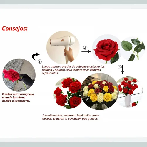 Vista 5 de Rosas artificiales negras – 10 piezas de rosas artificiales falsas de seda con tallos para decoración del hogar, boda, hotel, oficina, centro