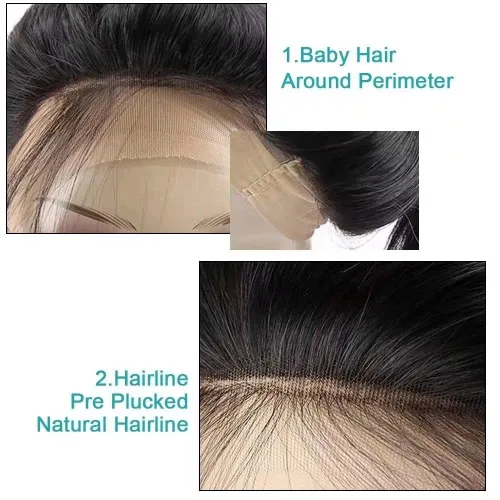 Vista 5 de Peluca de cabello Remy brasileño ondulado 4/30, cabello Remy brasileño prearrancado de 13 x 6, peluca de encaje frontal HD, sin pegamento, peluca