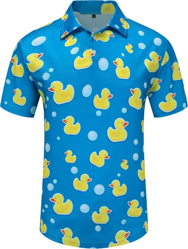 Vista 62 de Camisas de golf para hombre, Dry Fit, camisa de golf de manga corta, divertidas camisas polo de golf