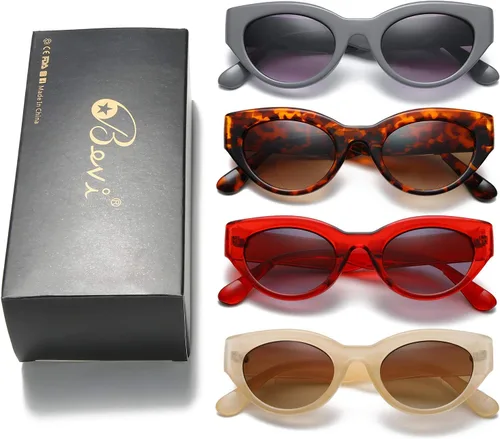Vista 5 de Bevi Gafas de sol clásicas de lectura completa Cateye para mujer con lentes flexibles y fuertes para mujer