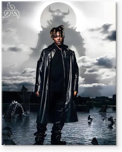 Vista 11 de Juice Wrld - Arte de Lienzo para Pared, Impresión de Póster de Portada de Álbum de Música, Póster de Rapero Cantante Arte Enmarcado, Arte de Lienzo