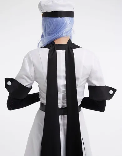 Vista 7 de Miccostumes Disfraz de uniforme de anime para mujer disfraz de cosplay con accesorio para el cuello cinturón gorro medias