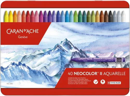 Vista 2 de Caran d 'Ache Classic Neocolor II, juego de pasteles solubles en agua, 15