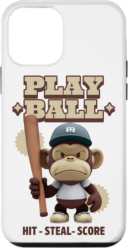 Vista 12 de Camiseta de béisbol divertida para iPhone 15, estuche PLAY BALL Slugger