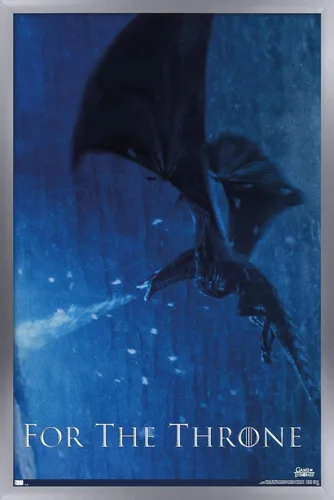 Vista 10 de Trends International Póster de pared Viserion Game of Thrones, 14.725 x 22.375 pulgadas, versión enmarcada de madera de granero