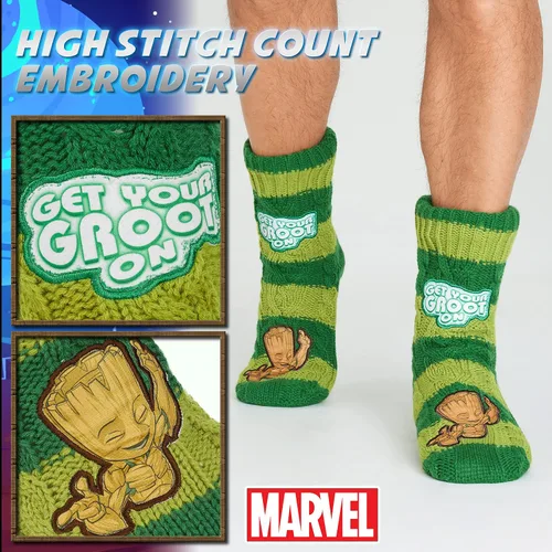 Vista 3 de Marvel Calcetines esponjosos, Calcetines para hombre, Pantera Negra Thor calcetines de punto cálido
