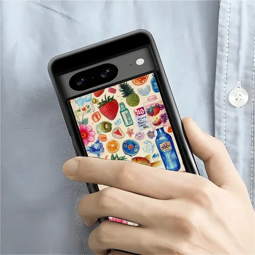 Vista 899 de Compatible con Google Pixel 4A 5G Mobile Case Creative Acrylic Panel trasero Silicona Protección Grip especialmente diseñado para Google Pixel 4A 5G