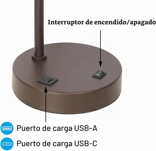 Vista 5 de XiNBEi Lighting Lámpara de mesa Lámpara de escritorio USB para sala