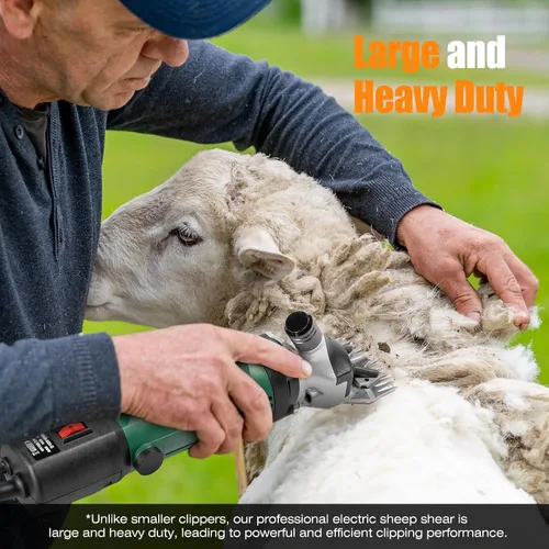 Vista 7 de TAKEKIT Tijeras de oveja, cortadoras de ovejas profesionales resistentes de 600 W, tijeras eléctricas de animales de 6 velocidades para alpacas