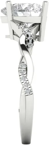 Vista 3 de Clara Pucci Anillo de compromiso nupcial de 2.19 quilates con diseño de zafiro blanco creado con halo solitario de corte de corazón en oro blanco