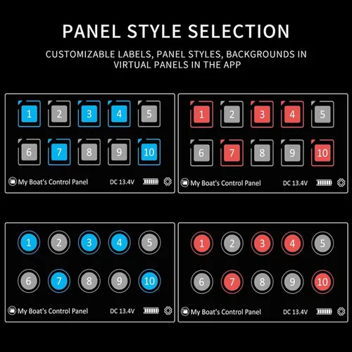 Vista 4 de para aplicación de 10p Control Yctze 10P Panel de control de membrana Bluetooth APP Control con módulo de retroiluminación LED táctil PPTC integrado