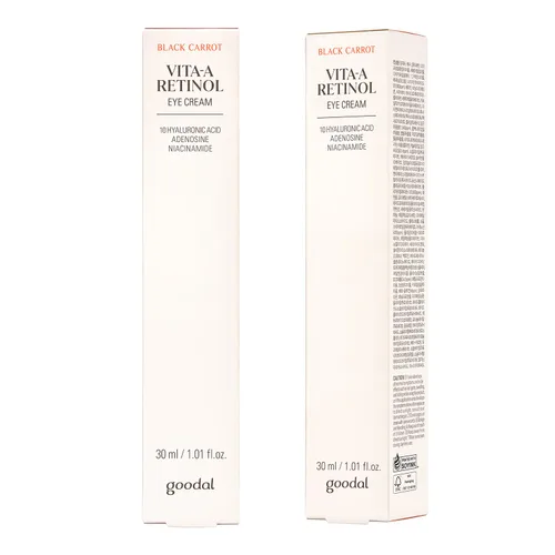 Vista 9 de GOODAL Black Carrot Vita-A Crema de ojos con retinol, crema diaria debajo de los ojos, cuidado de la piel suavizante e hidratante, K-Beauty, cuidado