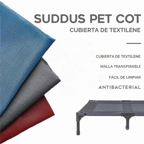 Vista 3 de suddus Funda de repuesto para cama elevada para perro, cama elevada para perro, a prueba de mordidas, fácil de limpiar, cama elevada transpirable