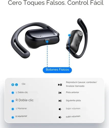 Vista 6 de Auriculares de oreja abierta, 0.28 onzas, ligeros, de próxima generación, Bluetooth 5.4, conducción de aire, auriculares inalámbricos con graves