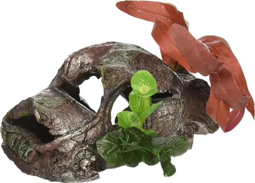 Vista 2 de Penn-Plax Coche hundido con planta adjunta – Decoración de acuario y pecera – Pequeño