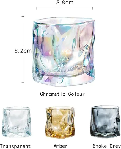 Vista 8 de Juego de 2 vasos de whisky de cristal, vasos de bourbon de diseño irregular, vasos de rocas, vasos de whisky bourbon para beber licor, irlandés