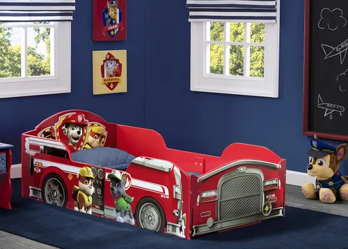 Vista 2 de Delta Children - Cama de madera para niños pequeños, certificado Greenguard Gold, modelo PAW Patrol de Nick Jr
