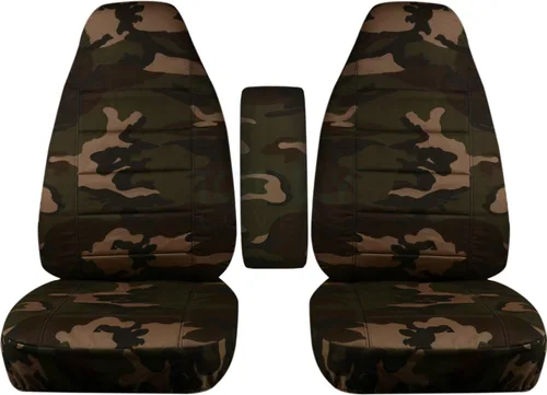 Vista 10 de Totally Covers Compatible con Ford Ranger/Mazda Serie B 2004-2012, fundas de asiento de cubo de camión de camuflaje con funda para reposabrazos beige