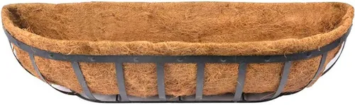 Vista 4 de 2 piezas de revestimiento de coco de 24 pulgadas, maceta de pared reemplazable para caja de ventana, cestas de flores de valla