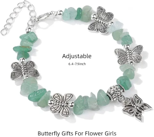 Vista 2 de Angdovori 246Pcs Friendship Bracelets Natural Gemstone Beaded Butterfly Charm Bracelet for Teen Girls and Women Gifts for Mother Daughter and Sister