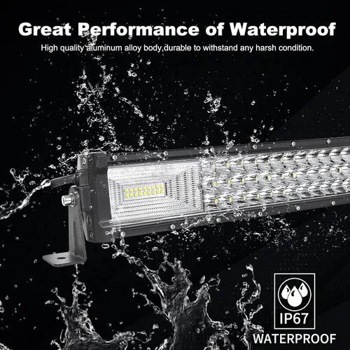 Vista 6 de SKYWORLD 52 pulgadas 675 W triple fila LED barra de luz delgada spot inundación Combo haz de trabajo conducción niebla lámpara barco iluminación