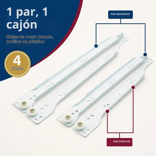 Vista 3 de [Usado] Prime-Line MP7211 - Kit de correderas para cajones – Reemplaza el hardware de riel de cajón – Diseño de cierre automático – Se adapta a