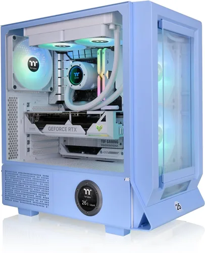 Vista 6 de Thermaltake Ceres 350 MX/Hydrangea Blue/Mid Tower/CT140 ARGB Fan*2/CT140 Fan*1/Panel frontal Mesh & TG/Conector oculto MB/CA-1Z3-00MFWN-00 Azul