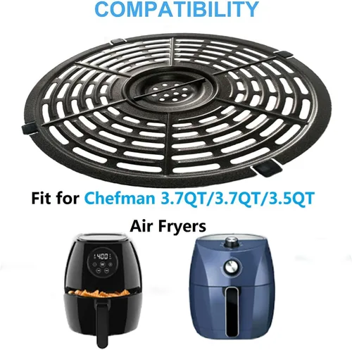 Vista 2 de ALJ Bandeja de repuesto para freidora de aire Chefman 3.7QT/3.6QT/3.5QT, revestimiento antiadherente de doble capa mejorado, sartén para freidora