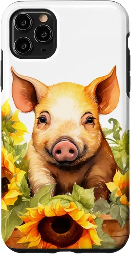 Vista 11 de Funda para iPhone 14 con diseño de animales de granja con girasoles
