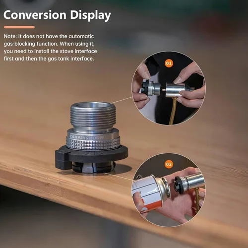 Vista 3 de Campingmoon - Convertidor de adaptador de butano a propano de 8 onzas, tipo boquilla, recipiente de butano a dispositivos de propano de 1 libra