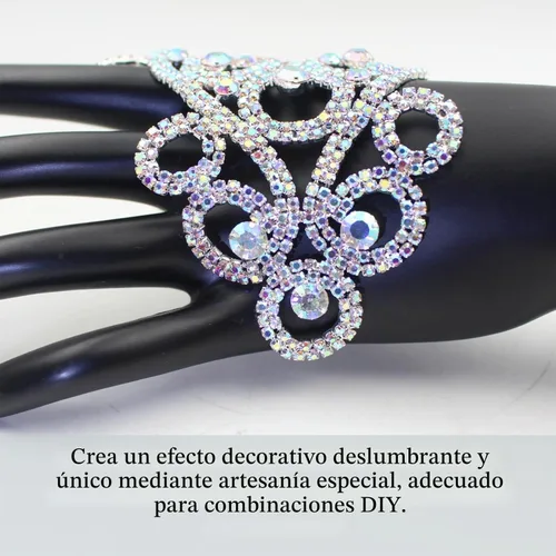 Vista 7 de PEARLY JUN Parches de apliques de cristal con diamantes de imitación, para bricolaje, con cuentas, ropa de costura para cinturón de boda, vestidos