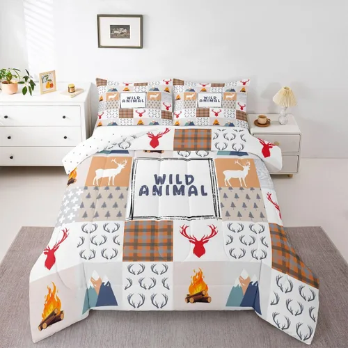 Vista 35 de Erosebridal Juego de edredón con temática de pesca, juego de ropa de cama rústica de granja tamaño individual para niños, adolescentes y adultos